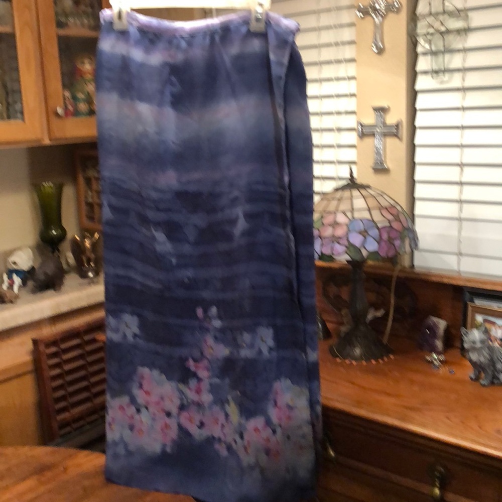 Kar-ma Wraparound blue skirt